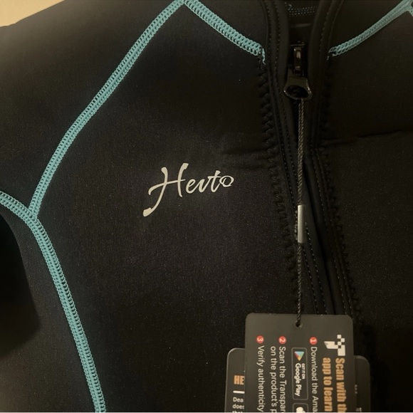 Hevto 3mm Neoprene Shorty Wetsuit - Women’s M - Black, Turquoise NWT …#315 - Picture 5 of 6